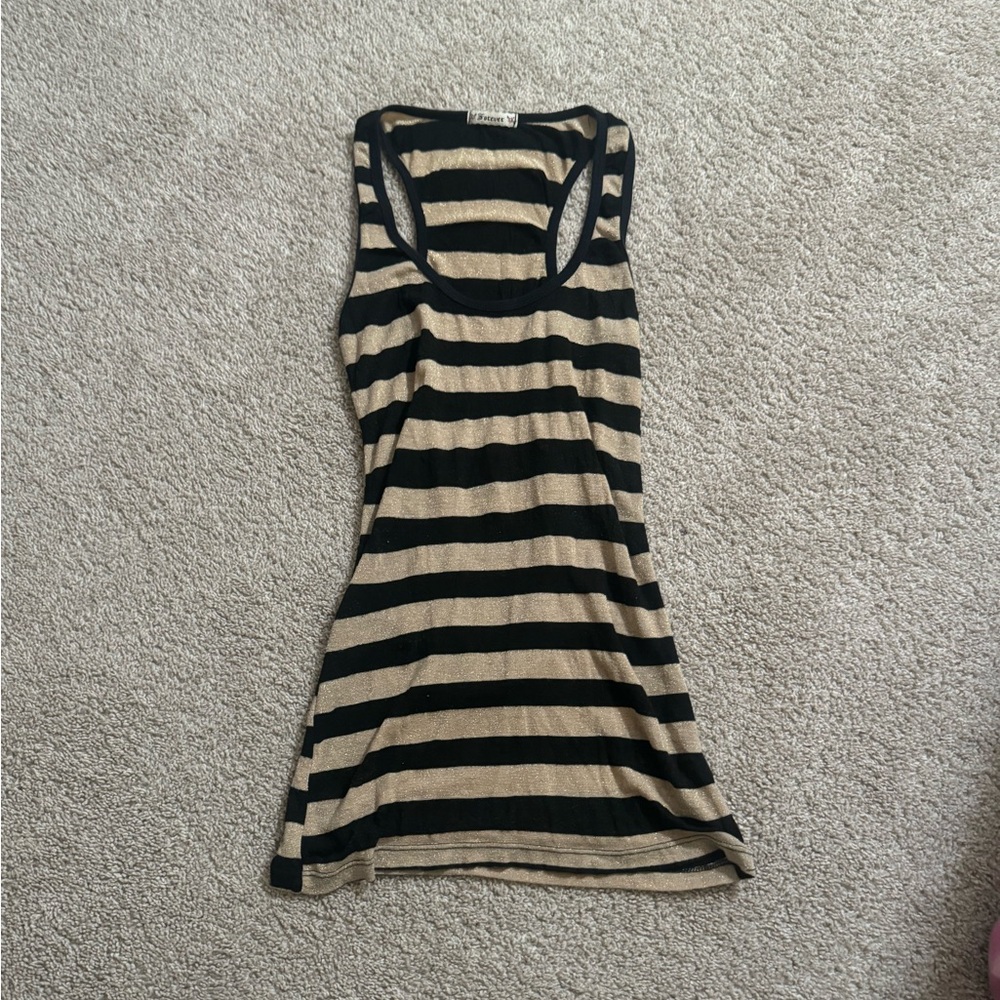Black & Gold Striped Tank Top
